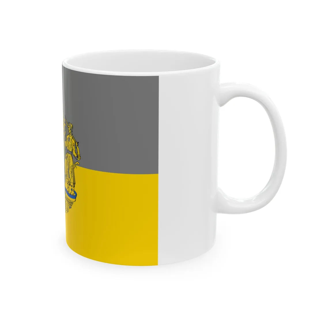 Flag of Grey Ukraine 2 (Ukraine) White Coffee Mug - Go Mug Yourself