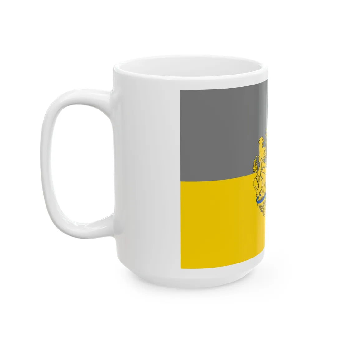 Flag of Grey Ukraine 2 (Ukraine) White Coffee Mug - Go Mug Yourself