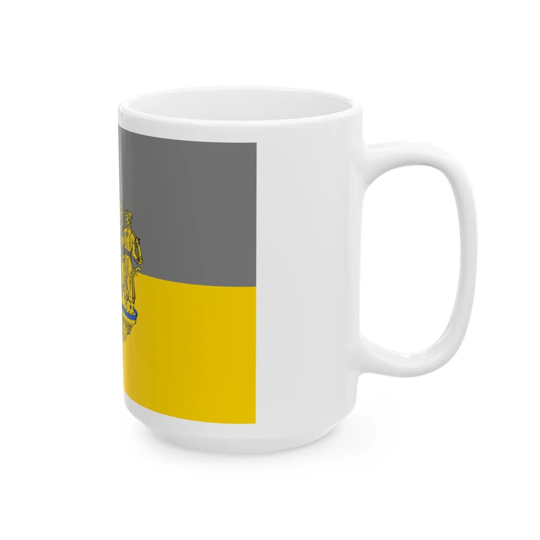 Flag of Grey Ukraine 2 (Ukraine) White Coffee Mug - Go Mug Yourself