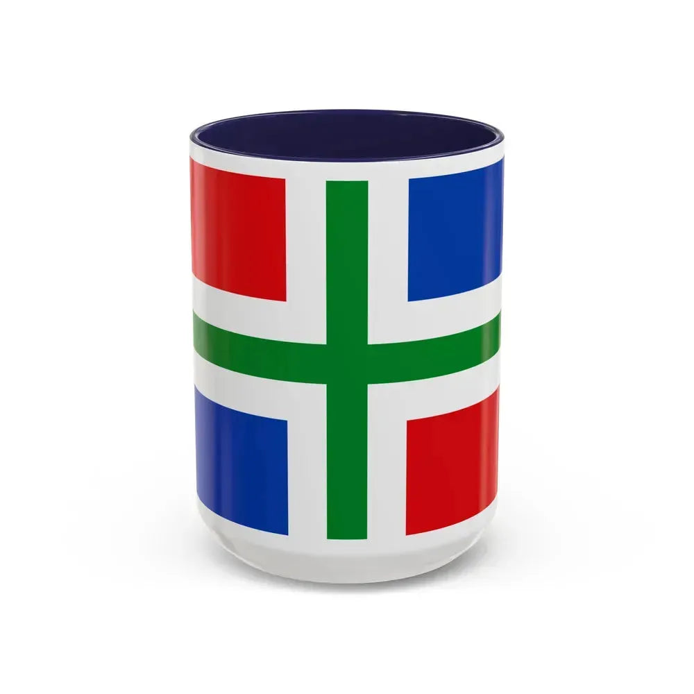 Flag of Groningen Netherlands - Accent Coffee Mug 15oz Navy - Go Mug Yourself
