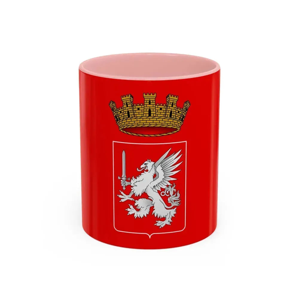 Flag of Grosseto Italy - Accent Coffee Mug 11oz Pink - Go Mug Yourself