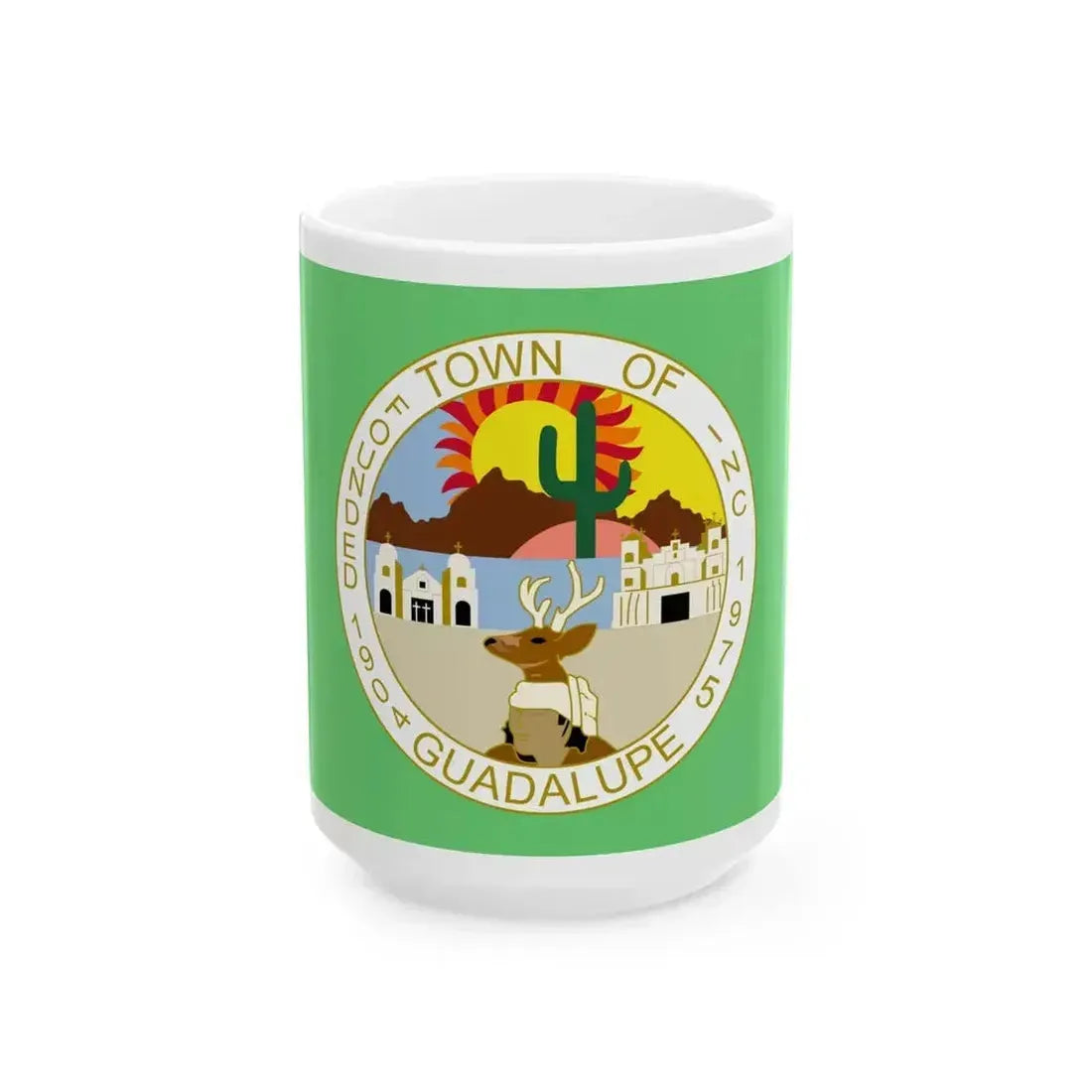 Flag of Guadalupe Arizona (United States) White Coffee Mug 15oz - Go Mug Yourself