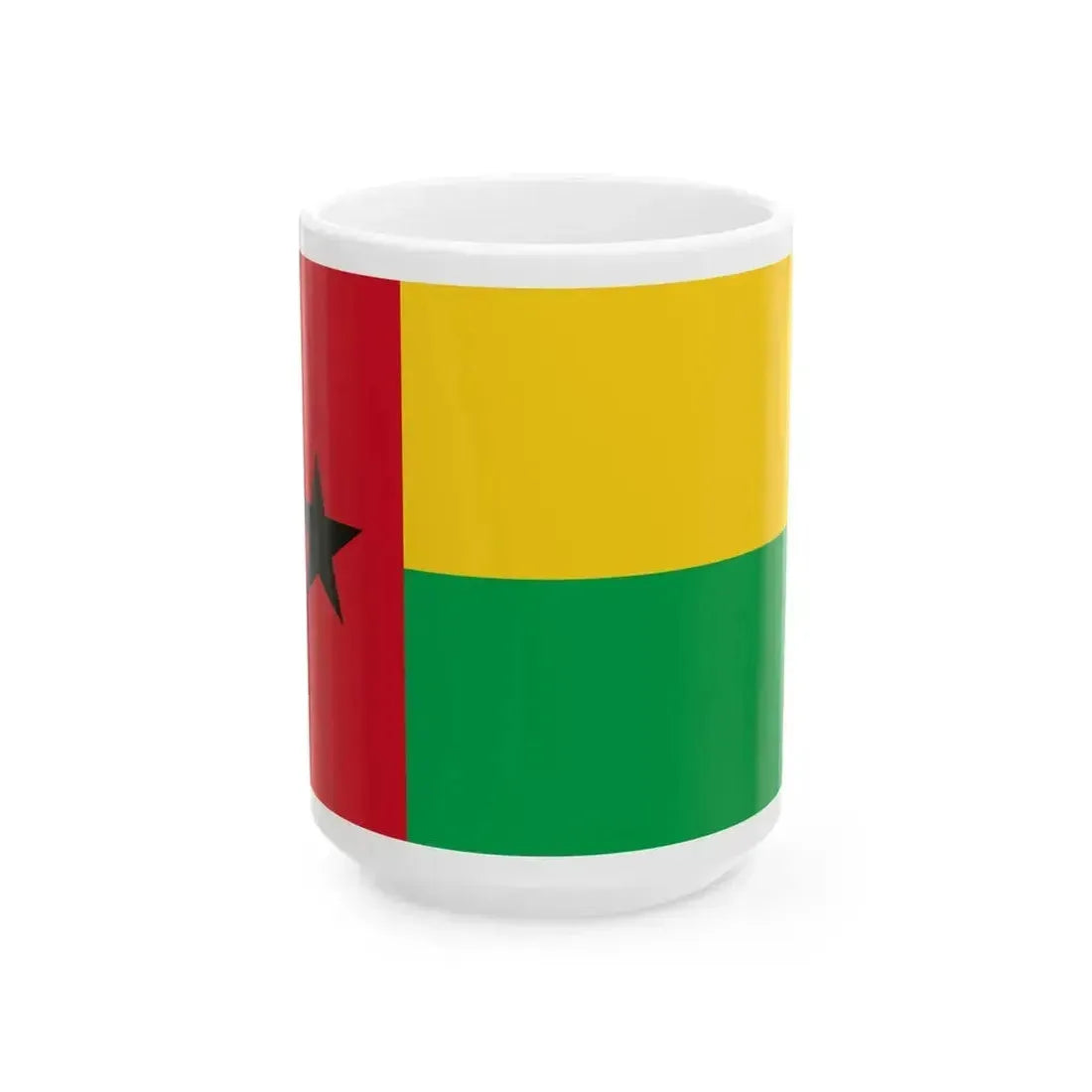 Flag of Guinea-Bissau 3-2 (Guinea) White Coffee Mug 15oz - Go Mug Yourself