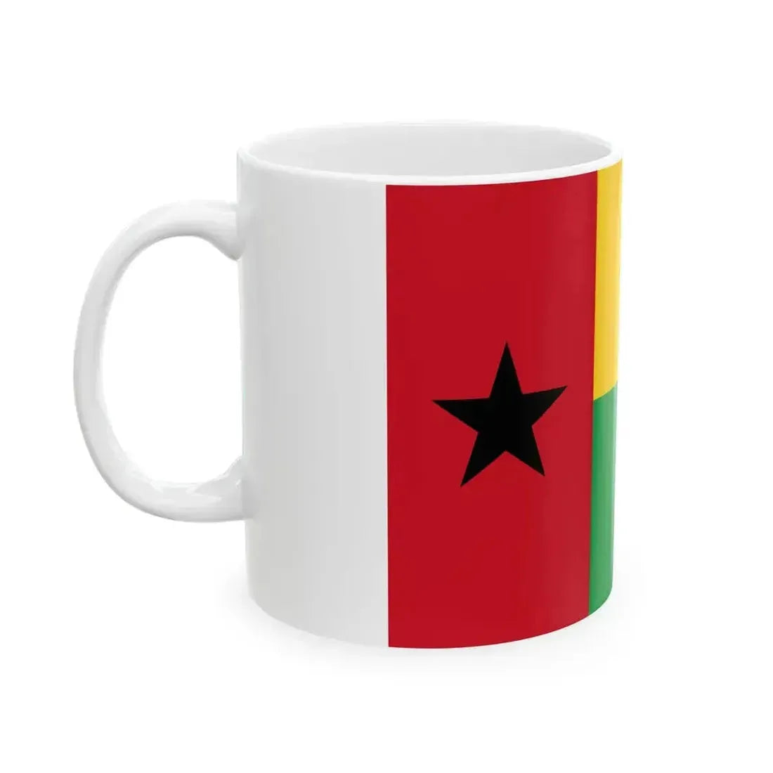 Flag of Guinea-Bissau 3-2 (Guinea) White Coffee Mug - Go Mug Yourself