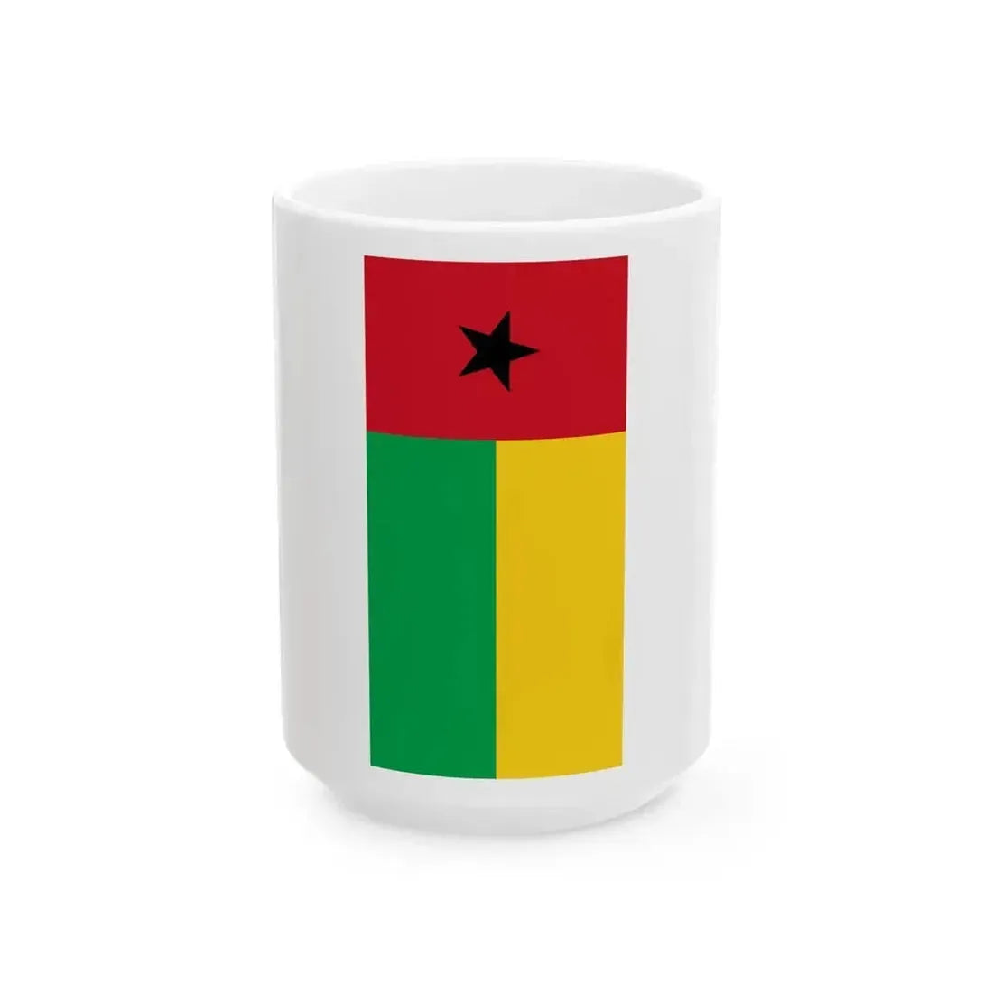Flag of Guinea-Bissau vertical (Guinea) White Coffee Mug 15oz - Go Mug Yourself