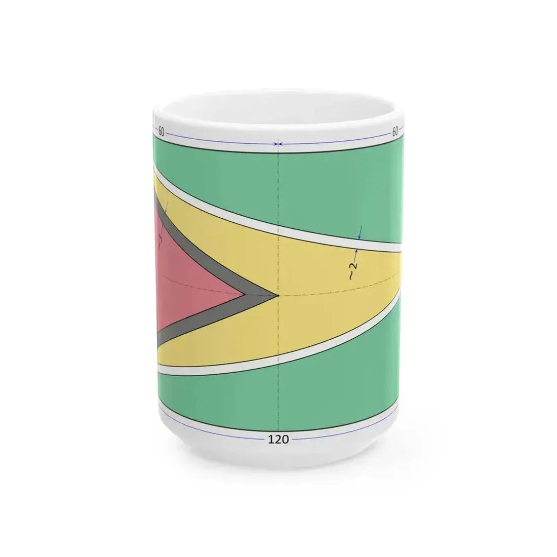 Flag of Guyana 1-2 construction sheet (Guyana) White Coffee Mug 15oz - Go Mug Yourself