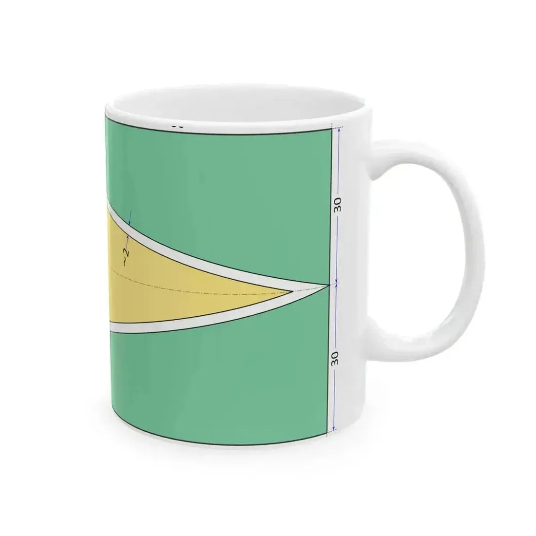 Flag of Guyana 1-2 construction sheet (Guyana) White Coffee Mug - Go Mug Yourself