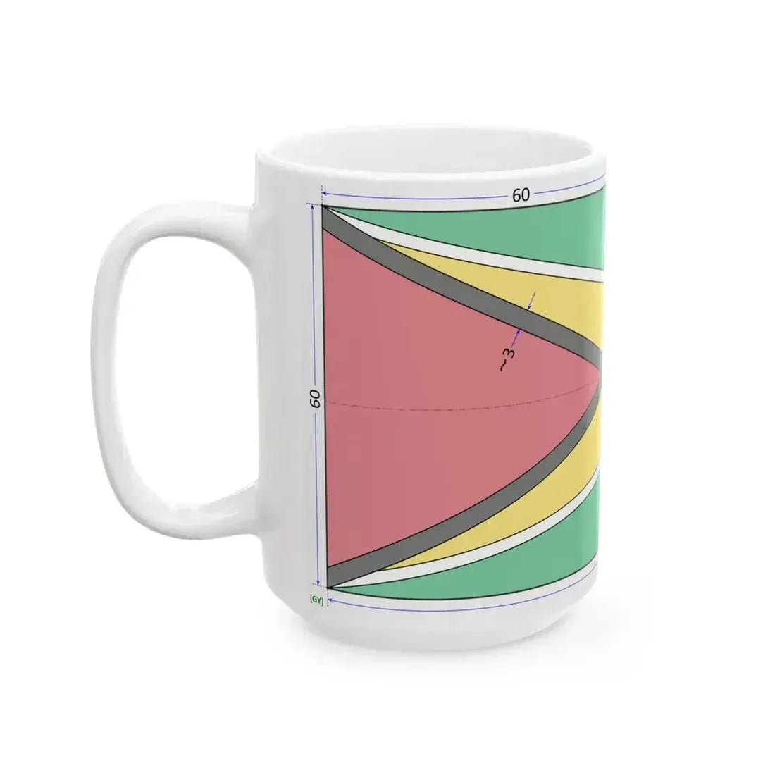 Flag of Guyana 1-2 construction sheet (Guyana) White Coffee Mug - Go Mug Yourself