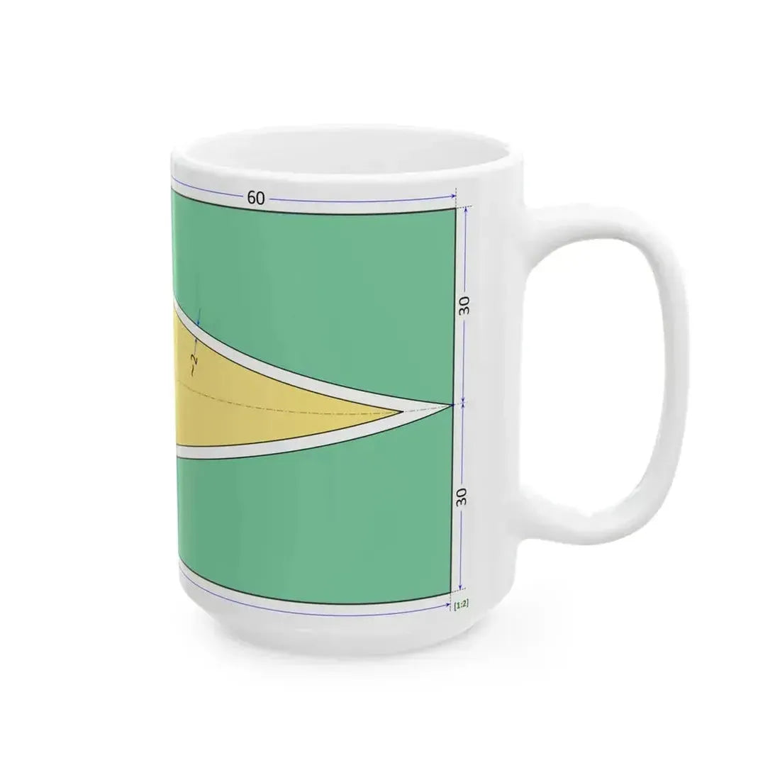 Flag of Guyana 1-2 construction sheet (Guyana) White Coffee Mug - Go Mug Yourself