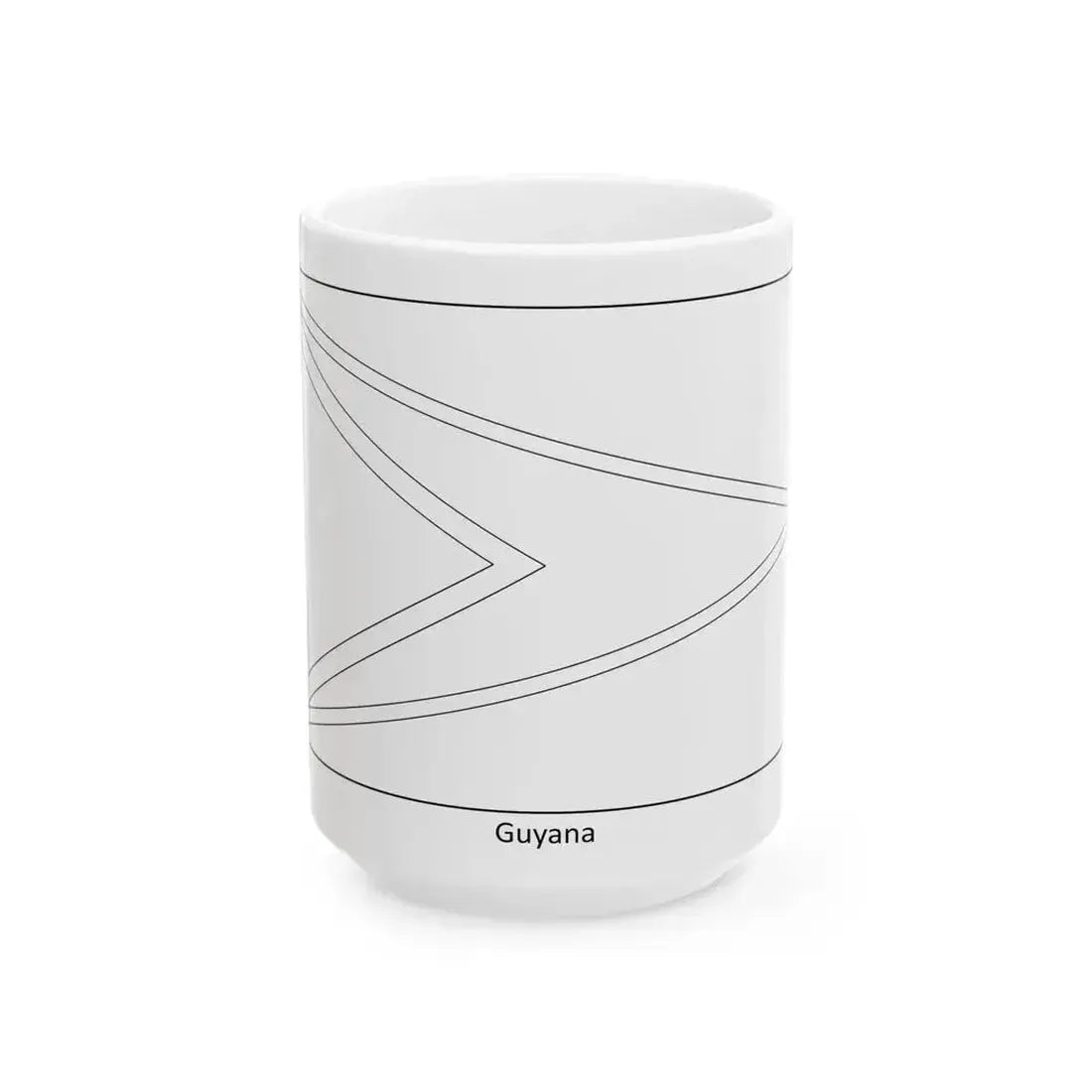 Flag of Guyana colouring page (Guyana) White Coffee Mug 15oz - Go Mug Yourself