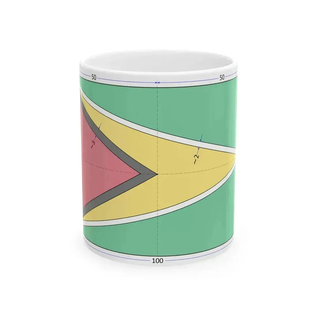 Flag of Guyana construction sheet (Guyana) White Coffee Mug 11oz - Go Mug Yourself