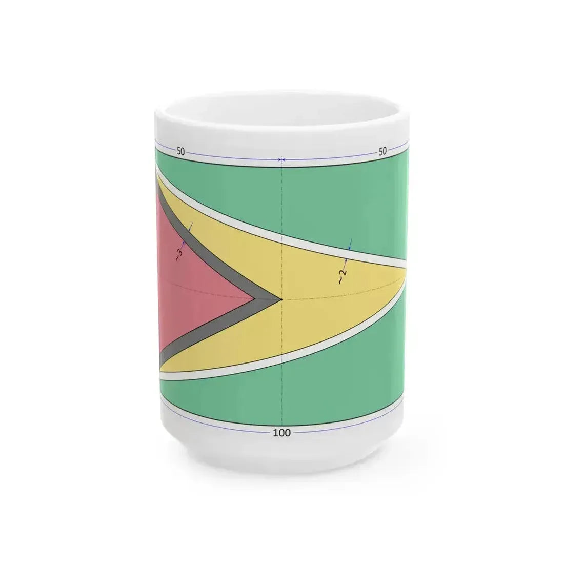 Flag of Guyana construction sheet (Guyana) White Coffee Mug 15oz - Go Mug Yourself