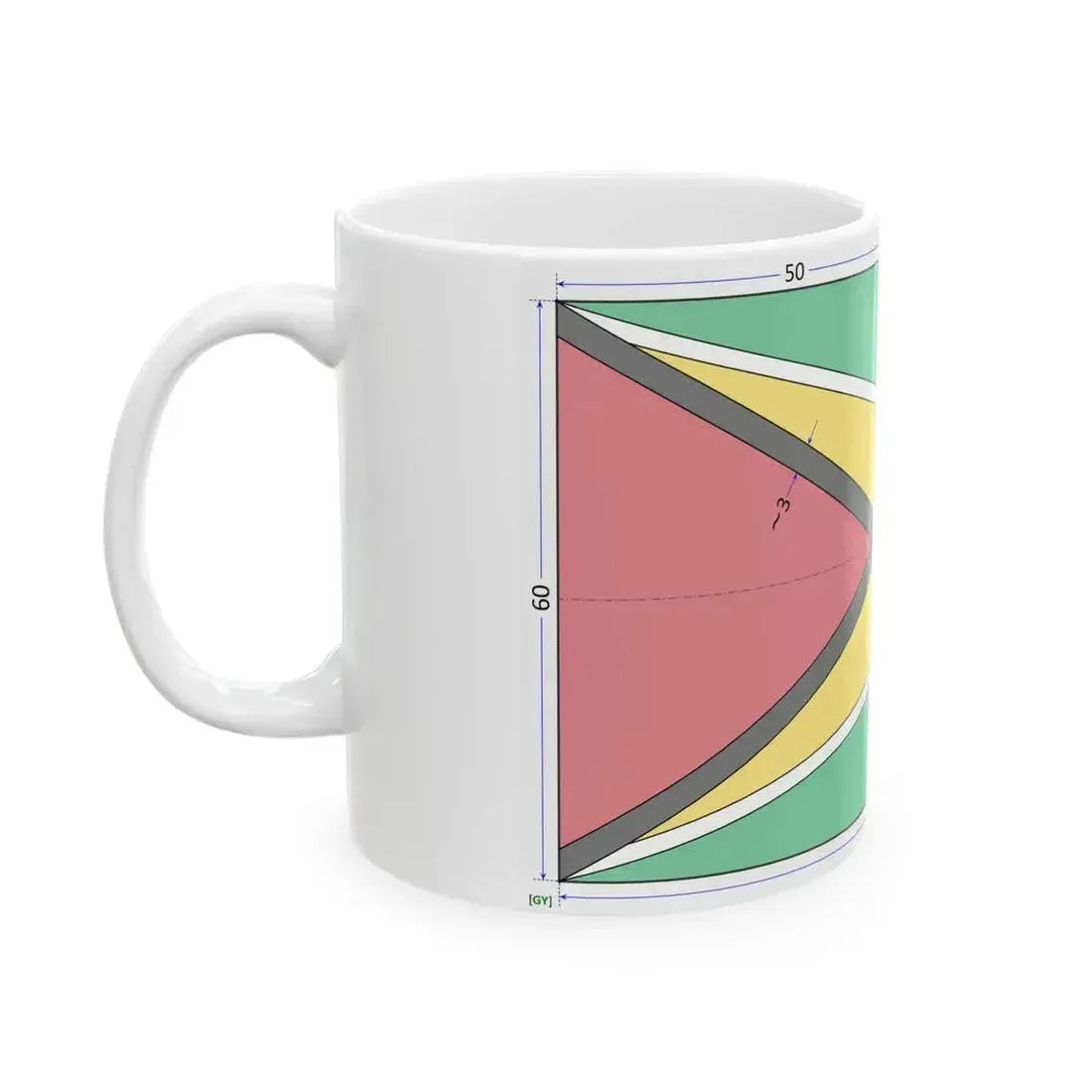 Flag of Guyana construction sheet (Guyana) White Coffee Mug - Go Mug Yourself