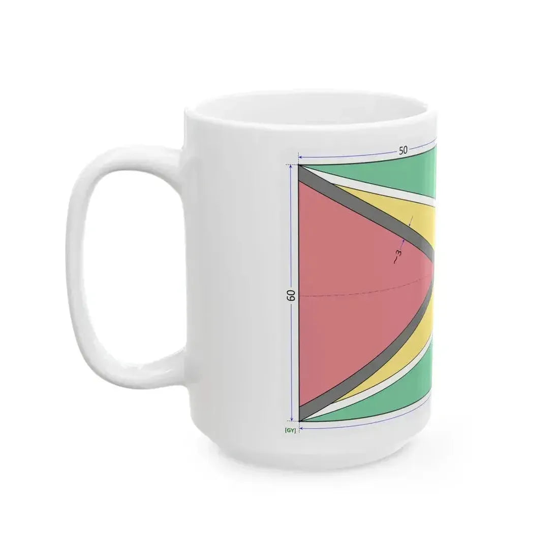 Flag of Guyana construction sheet (Guyana) White Coffee Mug - Go Mug Yourself