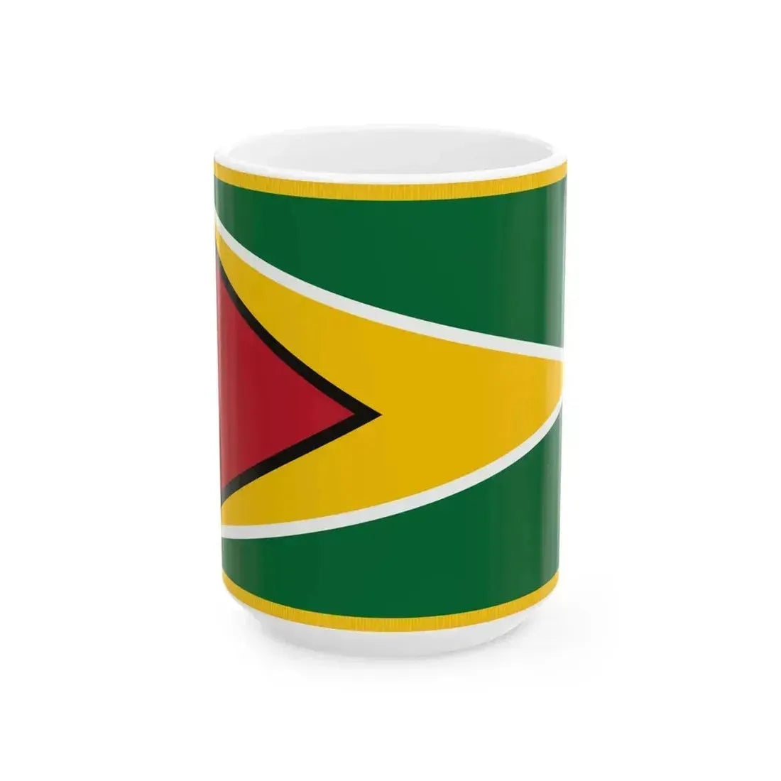 Flag of Guyana fringed (Guyana) White Coffee Mug 15oz - Go Mug Yourself
