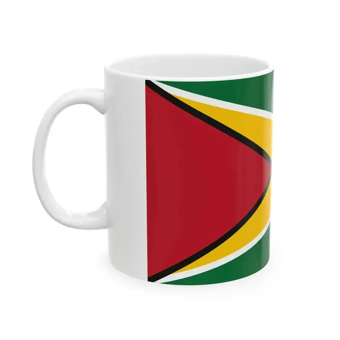 Flag of Guyana fringed (Guyana) White Coffee Mug - Go Mug Yourself