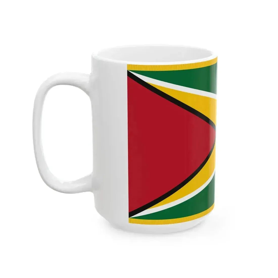 Flag of Guyana fringed (Guyana) White Coffee Mug - Go Mug Yourself