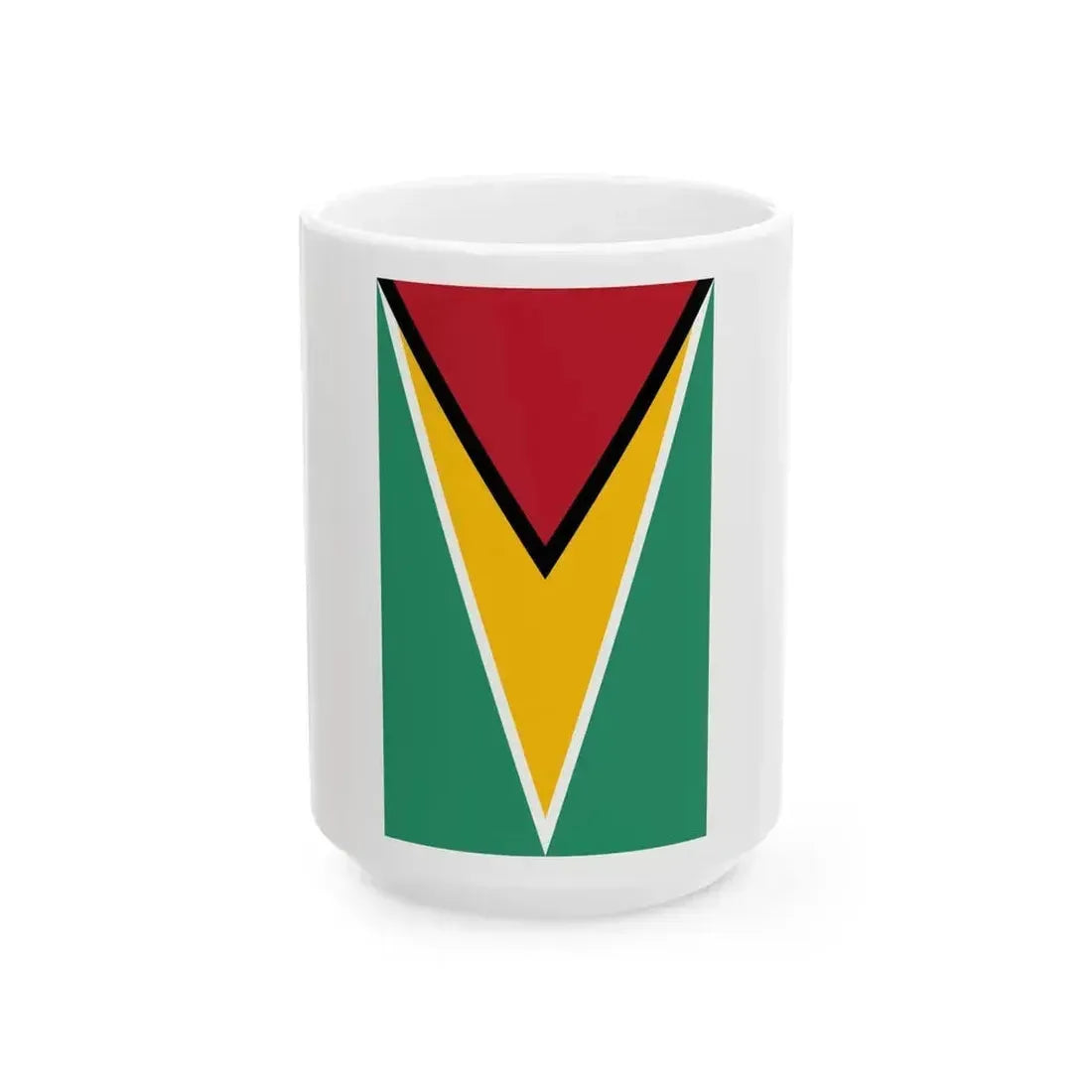 Flag of Guyana vertical (Guyana) White Coffee Mug 15oz - Go Mug Yourself