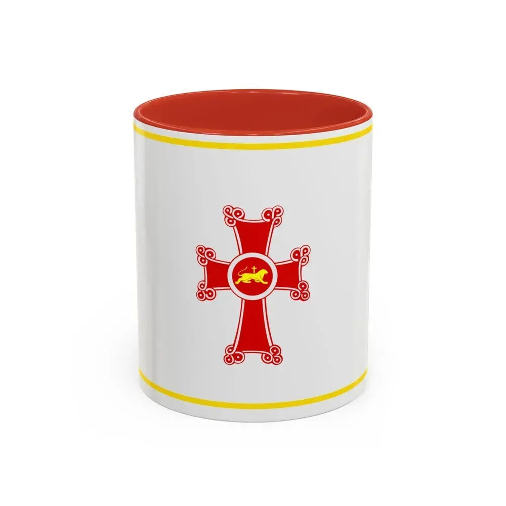 Flag of Gyumri Armenia - Accent Coffee Mug 11oz Red - Go Mug Yourself