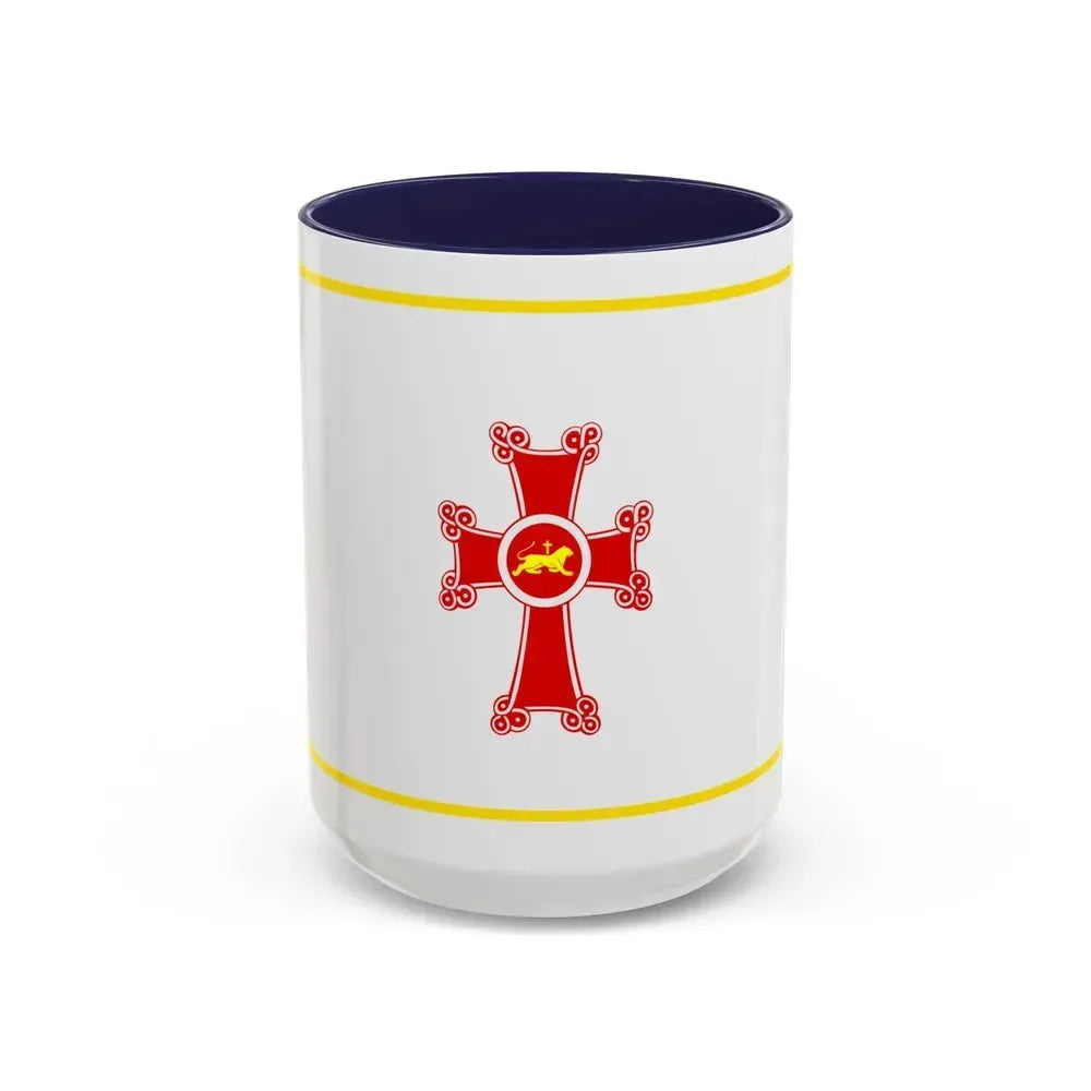 Flag of Gyumri Armenia - Accent Coffee Mug 15oz Navy - Go Mug Yourself