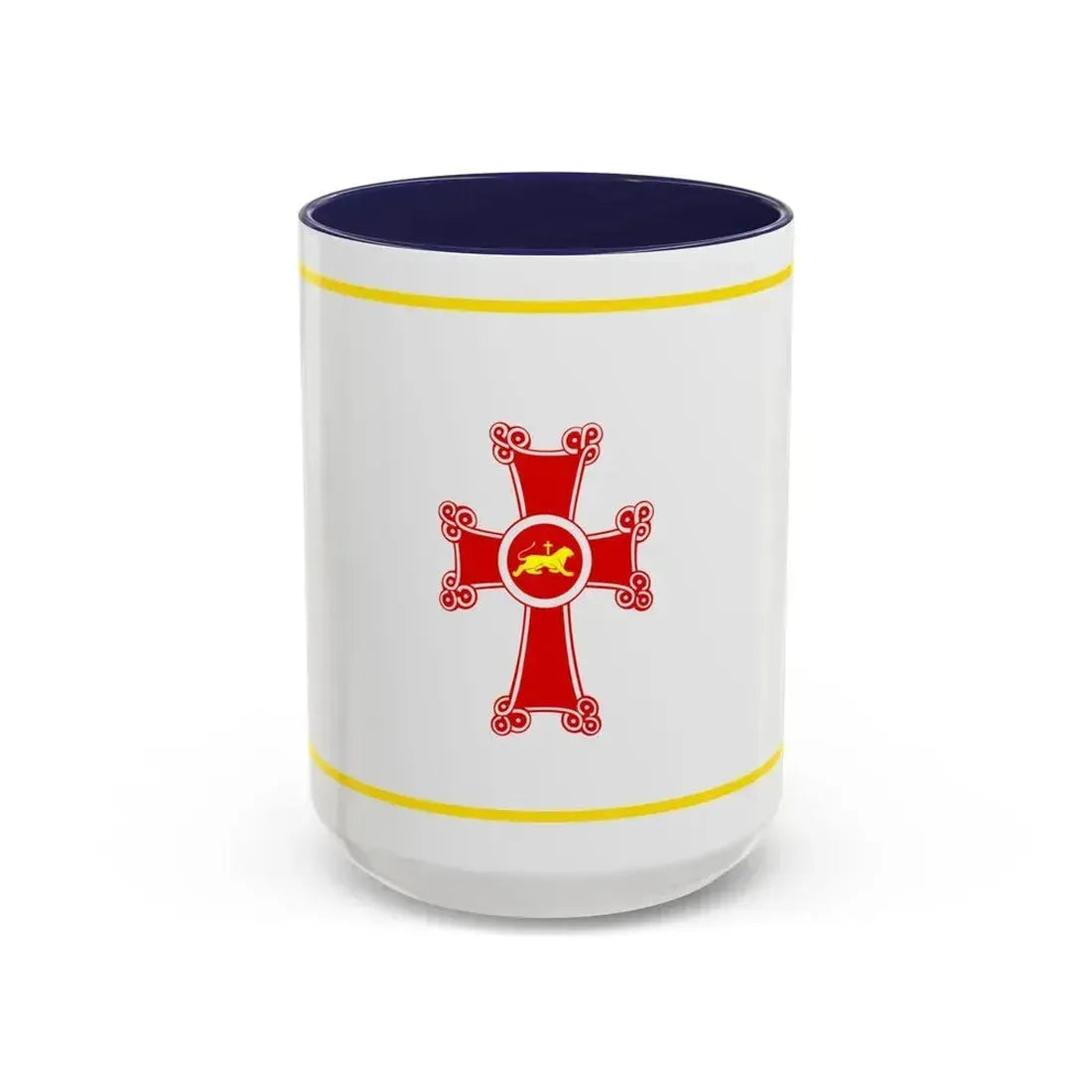 Flag of Gyumri Armenia - Accent Coffee Mug 15oz Navy - Go Mug Yourself