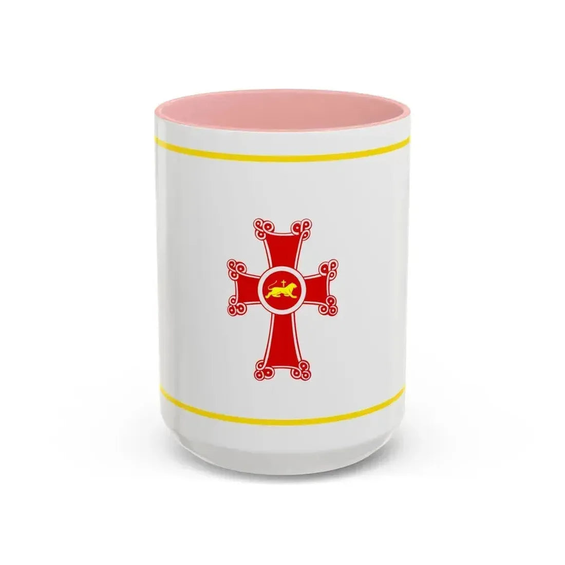 Flag of Gyumri Armenia - Accent Coffee Mug 15oz Pink - Go Mug Yourself