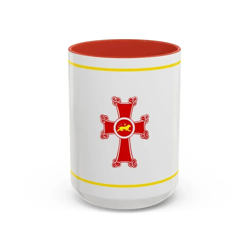 Flag of Gyumri Armenia - Accent Coffee Mug 15oz Red - Go Mug Yourself