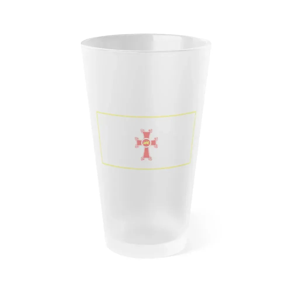 Flag of Gyumri Armenia - Frosted Pint Glass 16oz 16oz Frosted - Go Mug Yourself