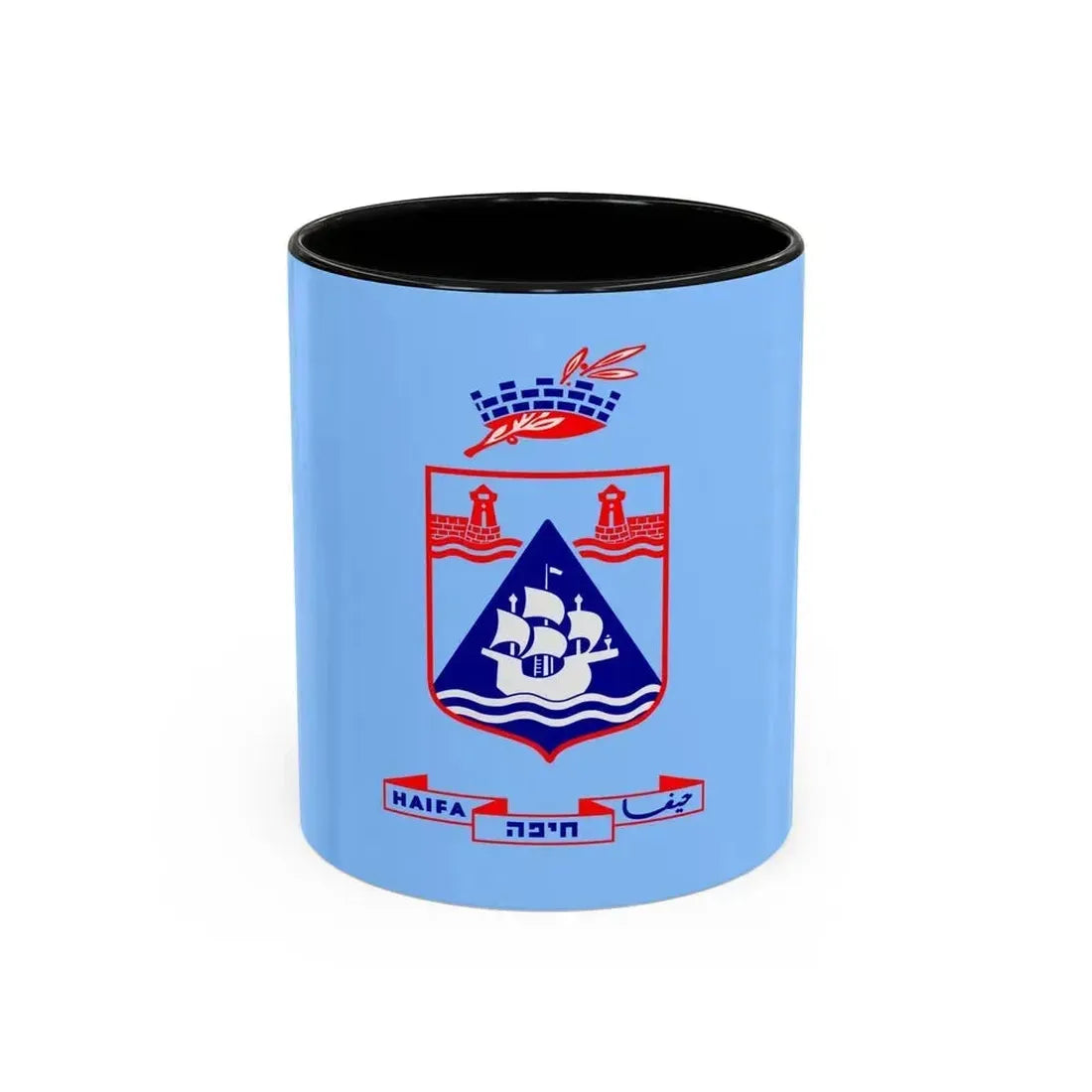 Flag of Haifa Israel - Accent Coffee Mug 11oz Black - Go Mug Yourself