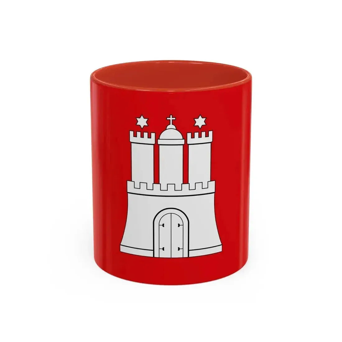 Flag of Hamburg Germany - Accent Coffee Mug 11oz Red - Go Mug Yourself