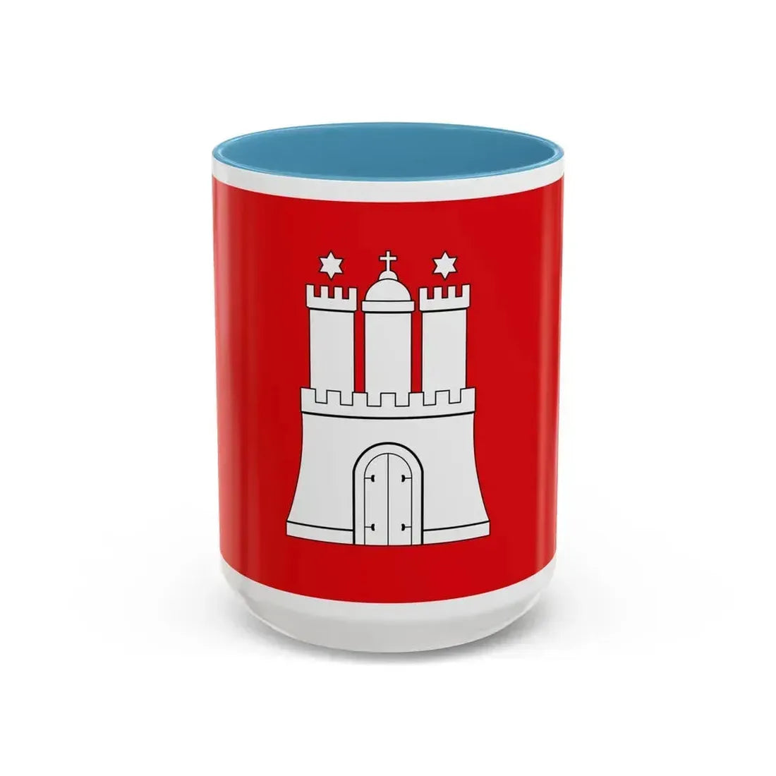 Flag of Hamburg Germany - Accent Coffee Mug 15oz Light Blue - Go Mug Yourself