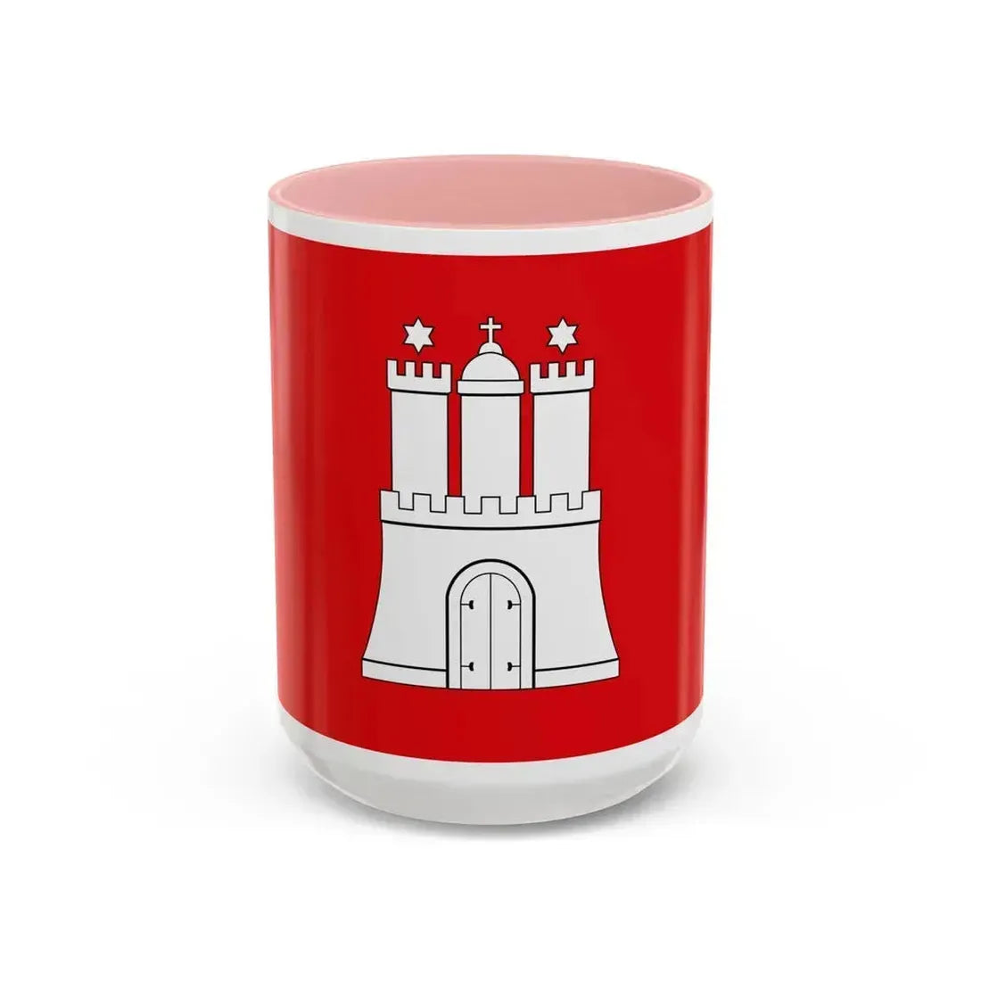 Flag of Hamburg Germany - Accent Coffee Mug 15oz Pink - Go Mug Yourself
