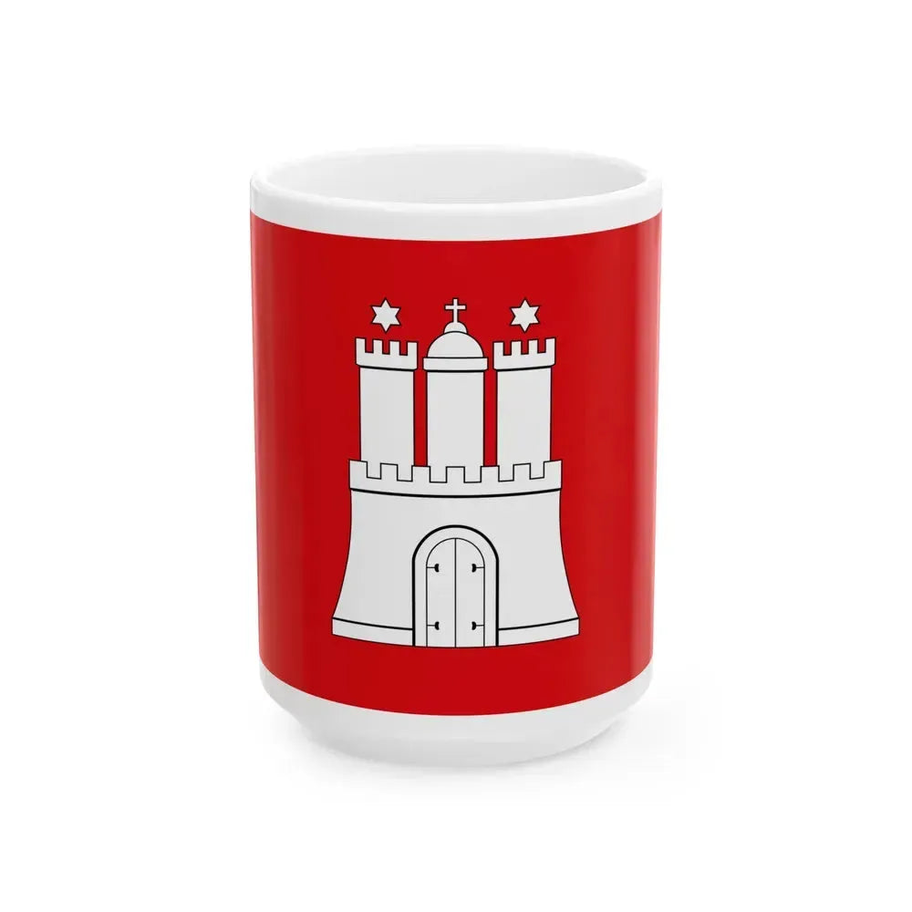 Flag of Hamburg Germany - White Coffee Mug 15oz - Go Mug Yourself