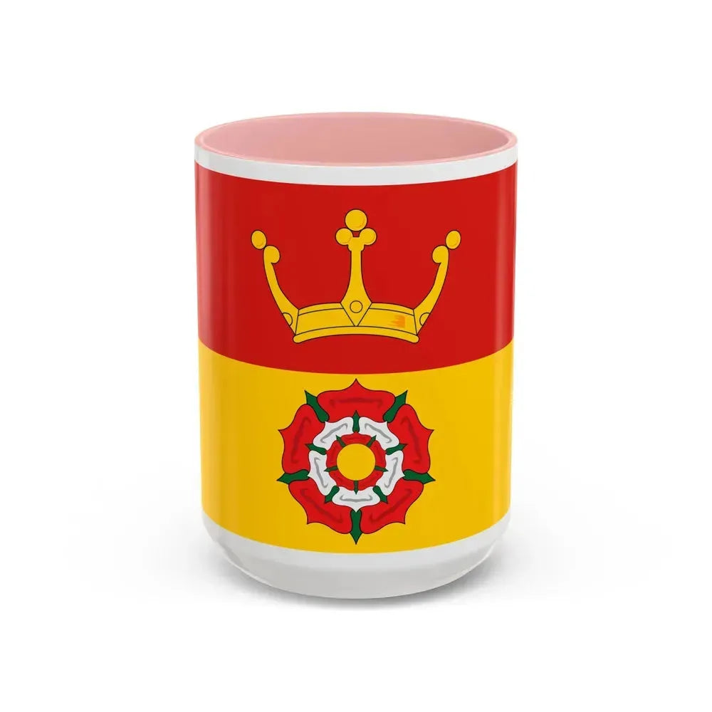 Flag of Hampshire UK - Accent Coffee Mug 15oz Pink - Go Mug Yourself