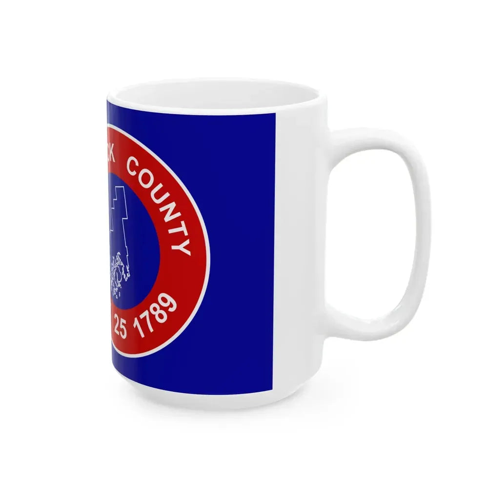 Flag of Hancock County Maine (United States) White Coffee Mug - Go Mug Yourself