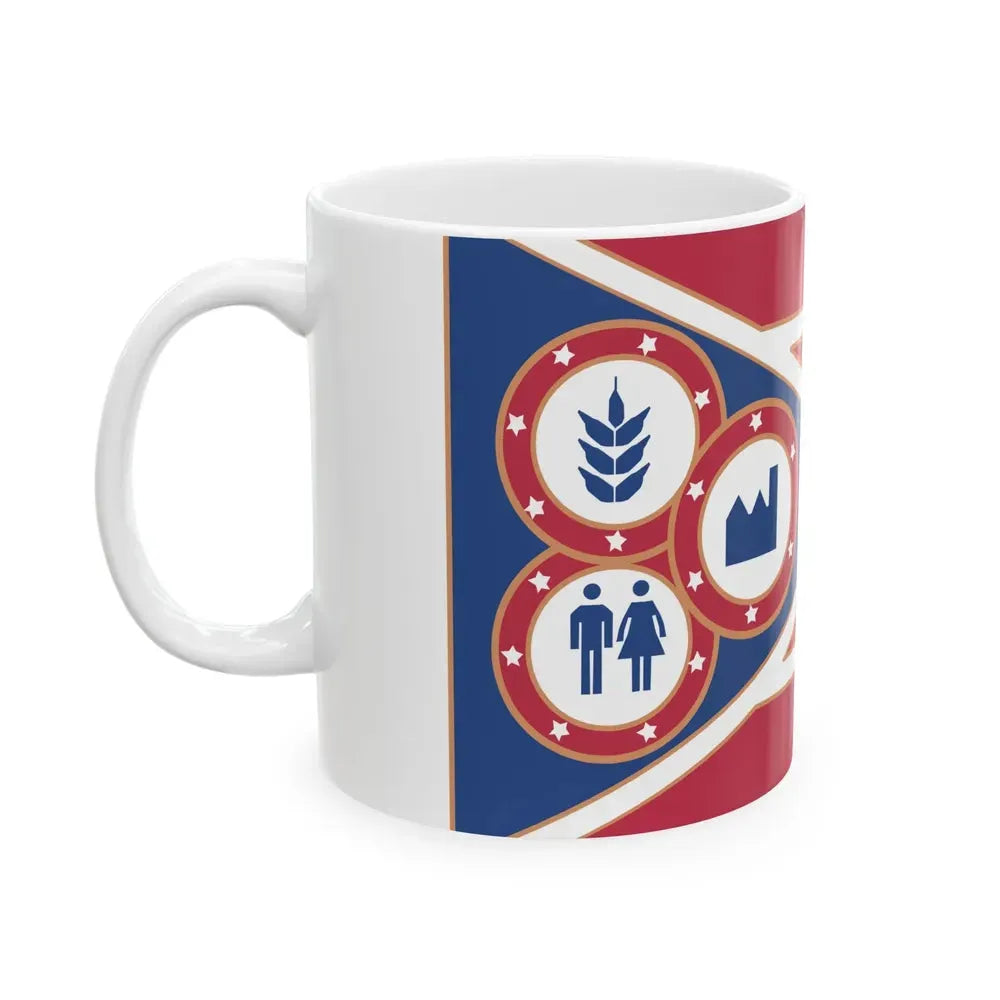 Flag of Hancock County Ohio (United States) White Coffee Mug - Go Mug Yourself