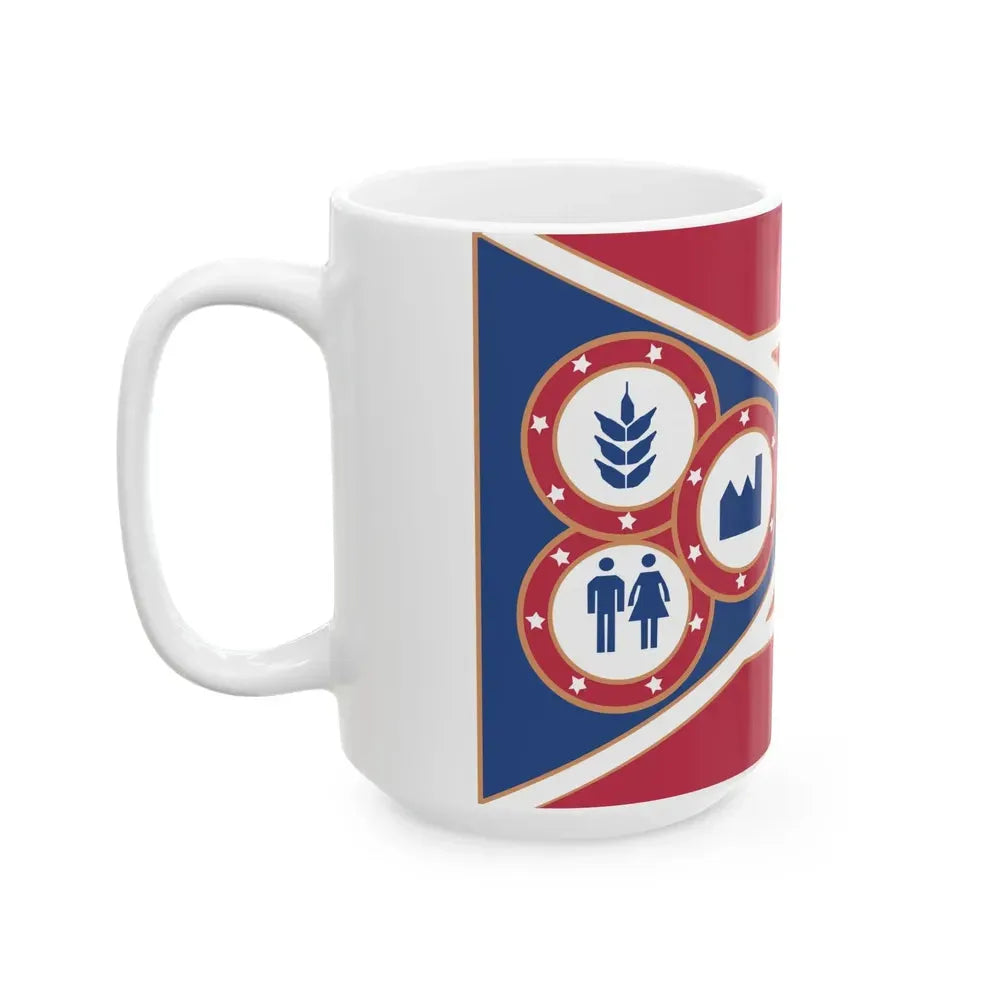 Flag of Hancock County Ohio (United States) White Coffee Mug - Go Mug Yourself