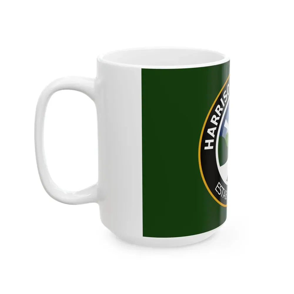 Flag of Harrison Township Ohio (United States) White Coffee Mug - Go Mug Yourself