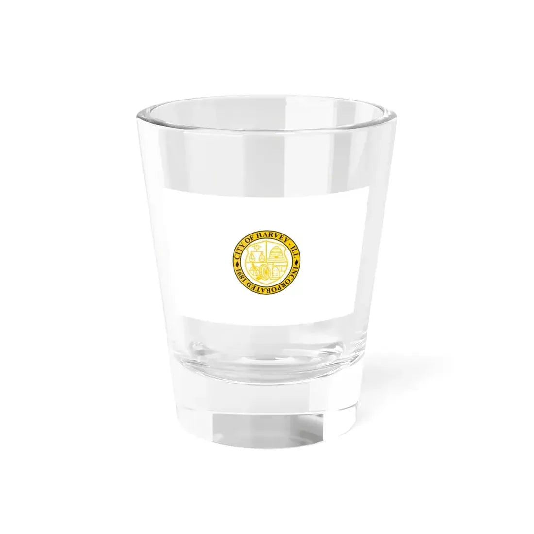Flag of Harvey Illinois (United States) Shot Glass 1.5oz 1.5oz - Go Mug Yourself
