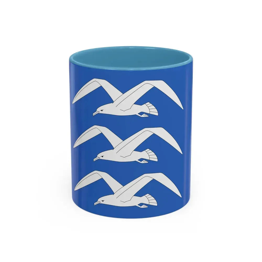 Flag of Haugesund Rogaland Norway - Accent Coffee Mug 11oz Light Blue - Go Mug Yourself