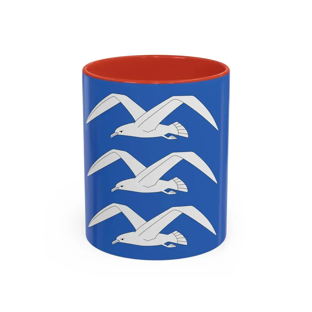 Flag of Haugesund Rogaland Norway - Accent Coffee Mug 11oz Red - Go Mug Yourself