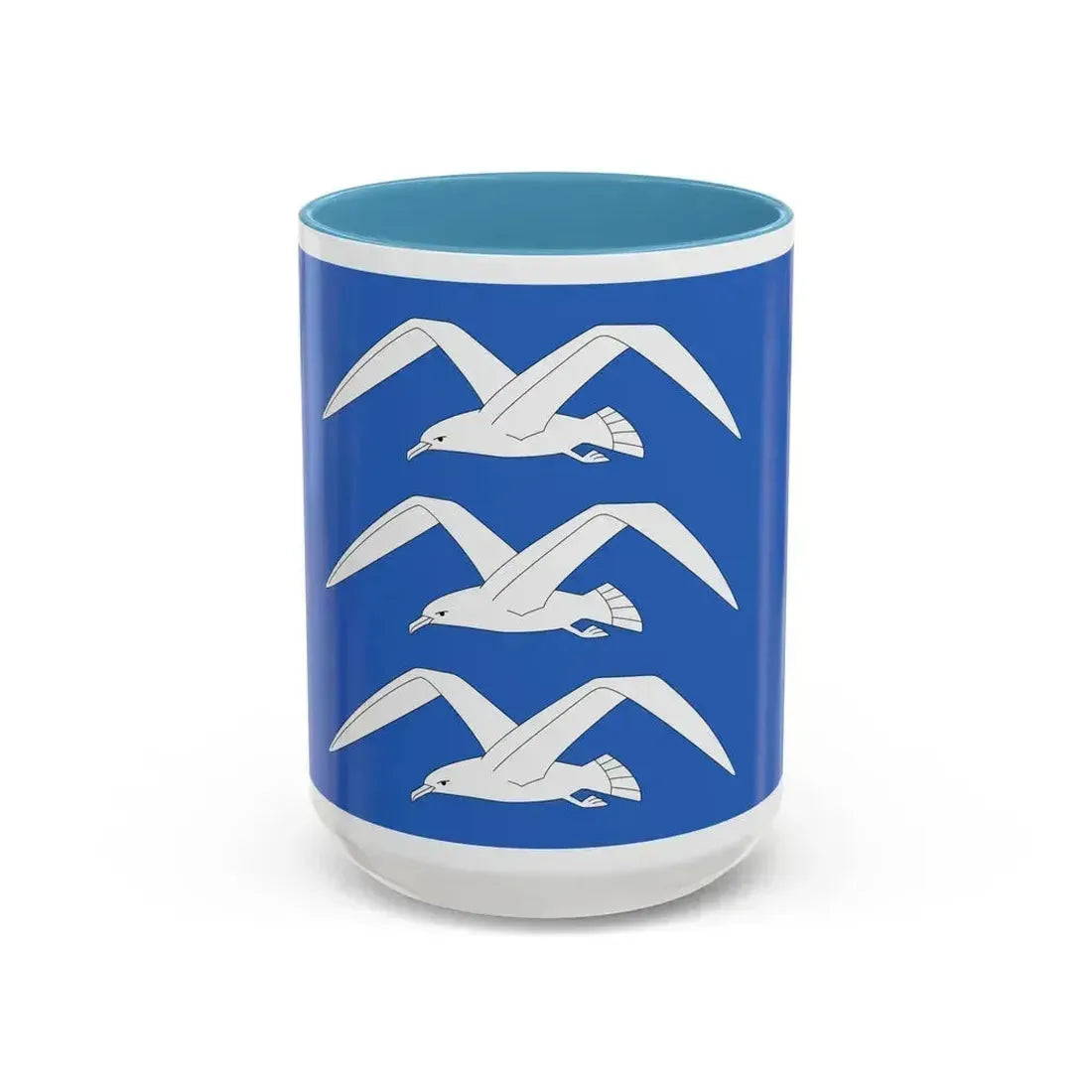 Flag of Haugesund Rogaland Norway - Accent Coffee Mug 15oz Light Blue - Go Mug Yourself