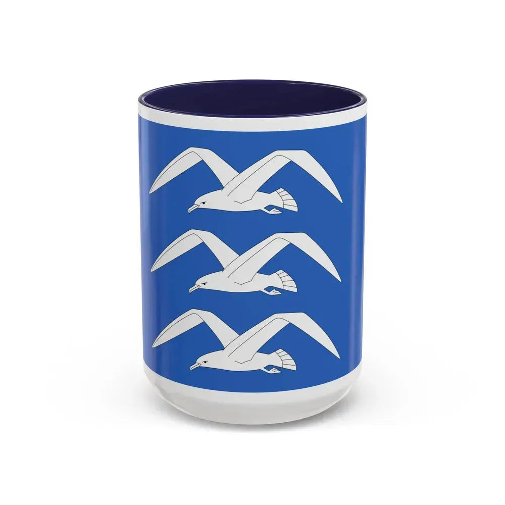 Flag of Haugesund Rogaland Norway - Accent Coffee Mug 15oz Navy - Go Mug Yourself