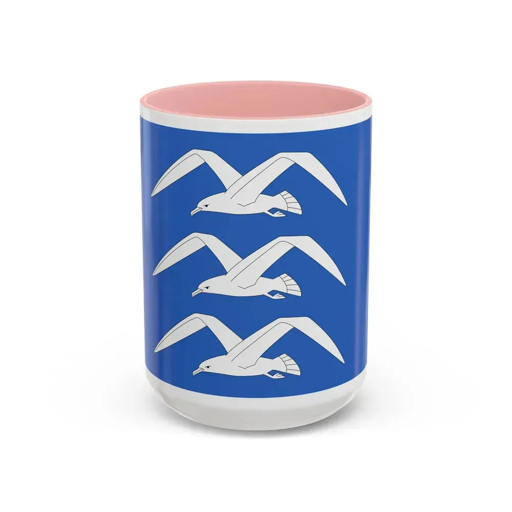 Flag of Haugesund Rogaland Norway - Accent Coffee Mug 15oz Pink - Go Mug Yourself
