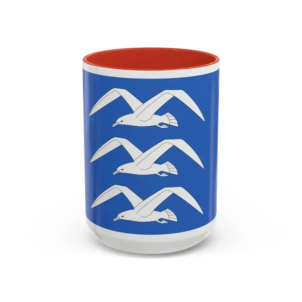 Flag of Haugesund Rogaland Norway - Accent Coffee Mug 15oz Red - Go Mug Yourself