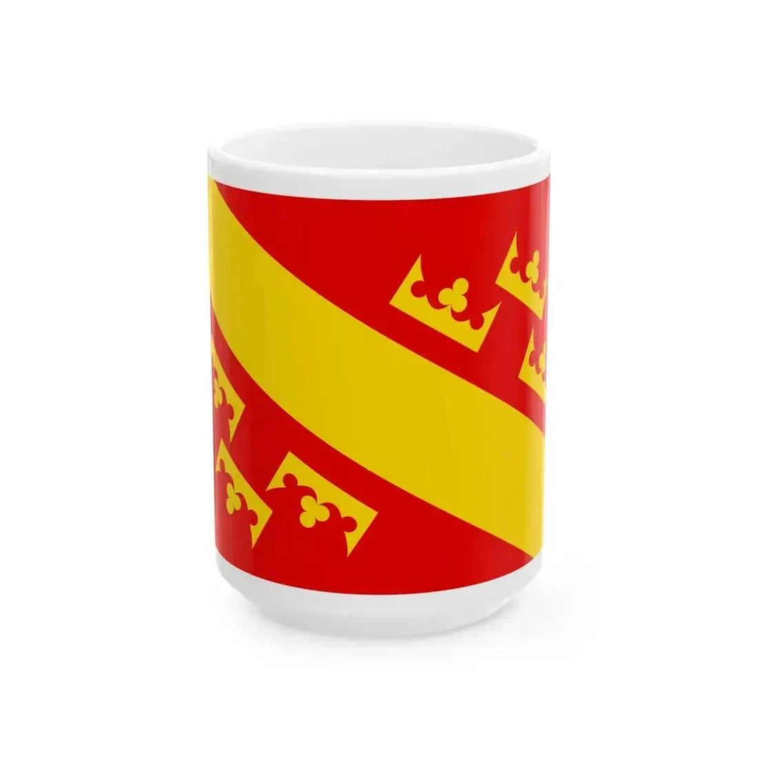 Flag of Haut Rhin France 2 - White Coffee Mug 15oz - Go Mug Yourself