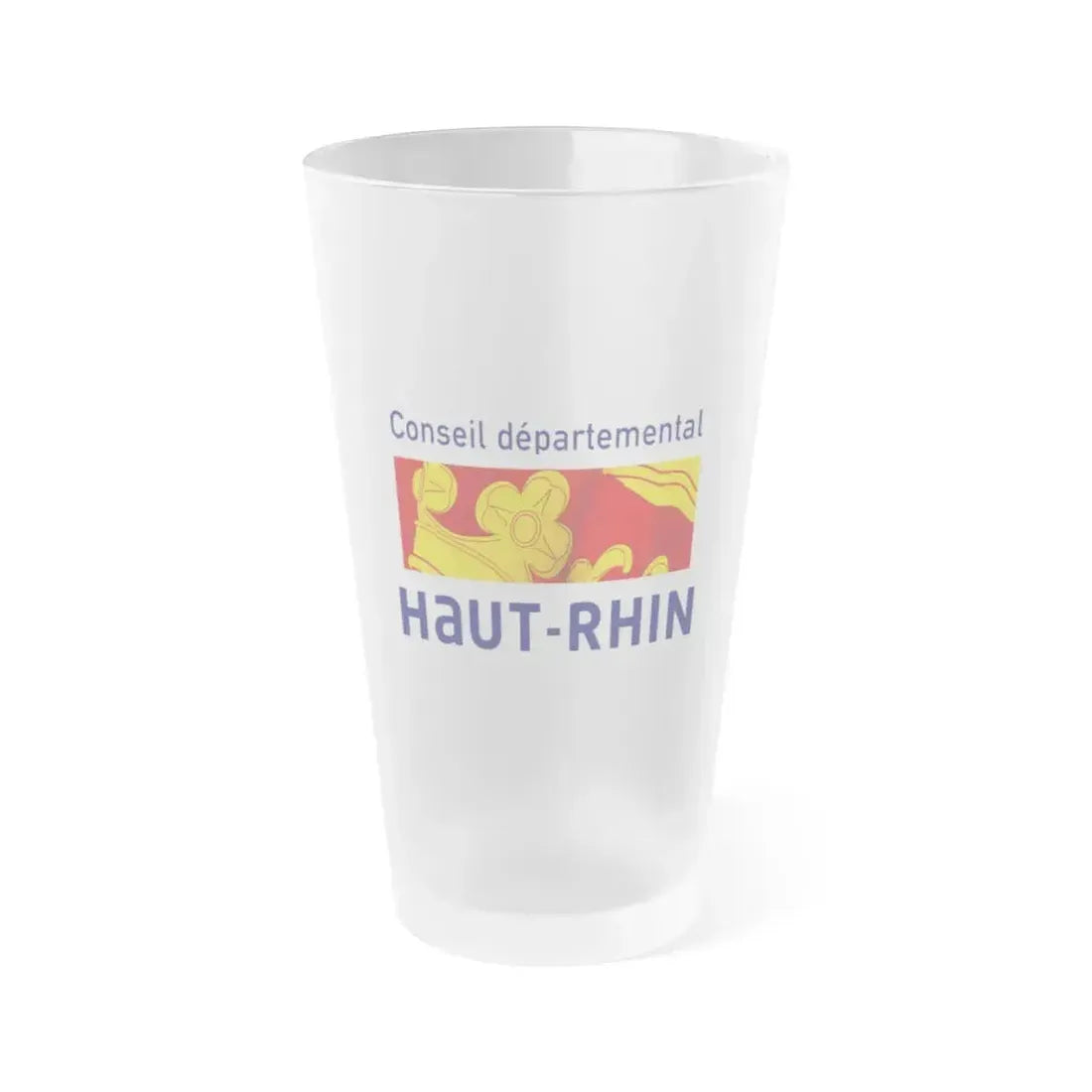 Flag of Haut Rhin France - Frosted Pint Glass 16oz 16oz Frosted - Go Mug Yourself