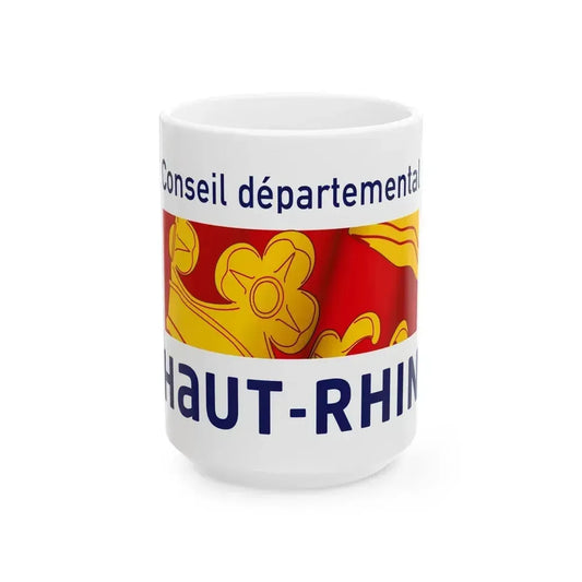 Flag of Haut Rhin France - White Coffee Mug 15oz - Go Mug Yourself