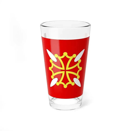 Flag of Haute Garonne France 2 - Pint Glass 16oz 16oz - Go Mug Yourself