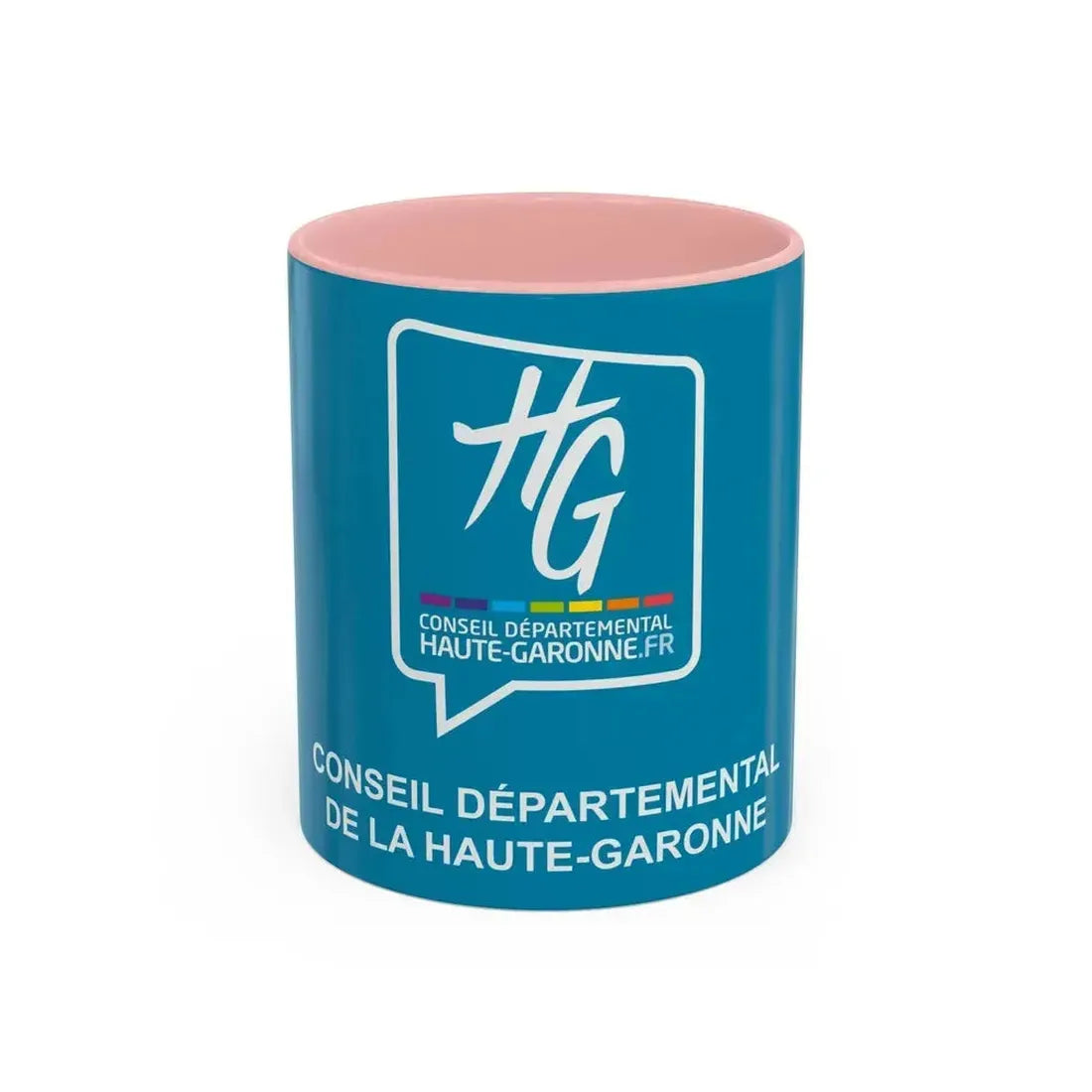 Flag of Haute Garonne France - Accent Coffee Mug 11oz Pink - Go Mug Yourself